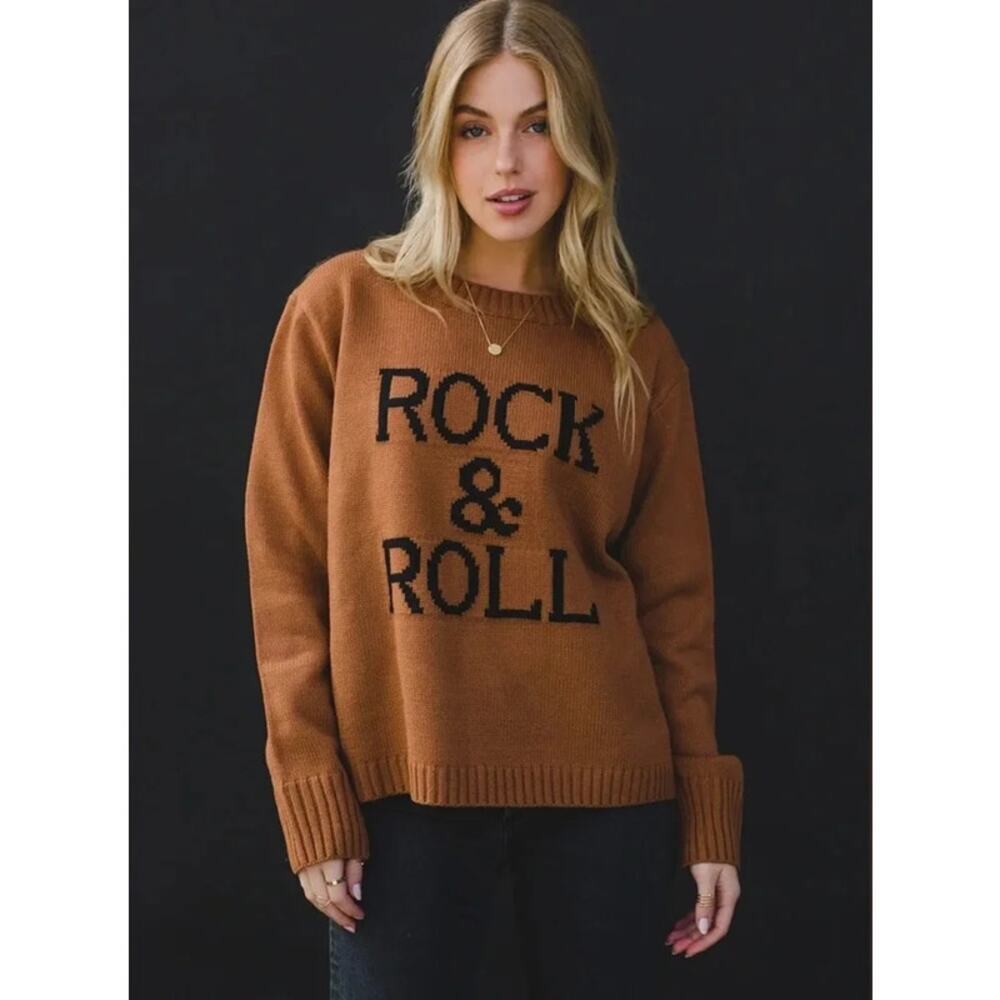 Panache Apparel Rock & Roll Sweater Brown Size XL - Picture 2 of 8